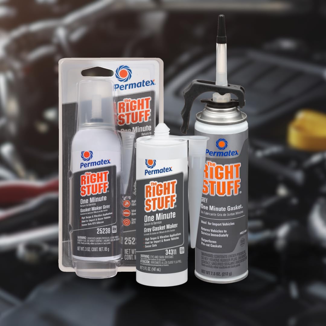 The Right Stuff Permatex 25238 1 Minute Grey Gasket Maker, 3 oz