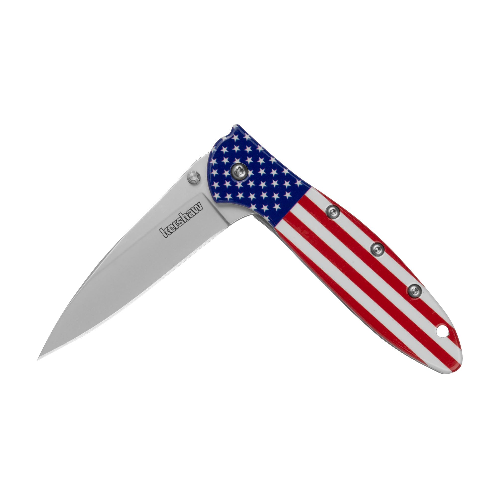 Kershaw Folding Pocket Knife Leek, 3" Sandvik 14C28N Blade, Aluminum Handle, Slim and Versatile Tool, Made in the USA