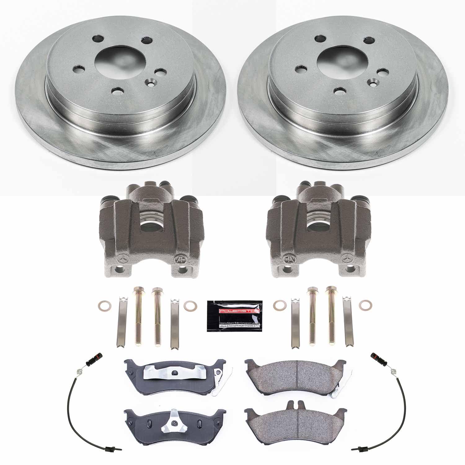 Power Stop KCOE866 Brake Caliper Kit- RearBrake Rotor, Brake Pads & Calipers