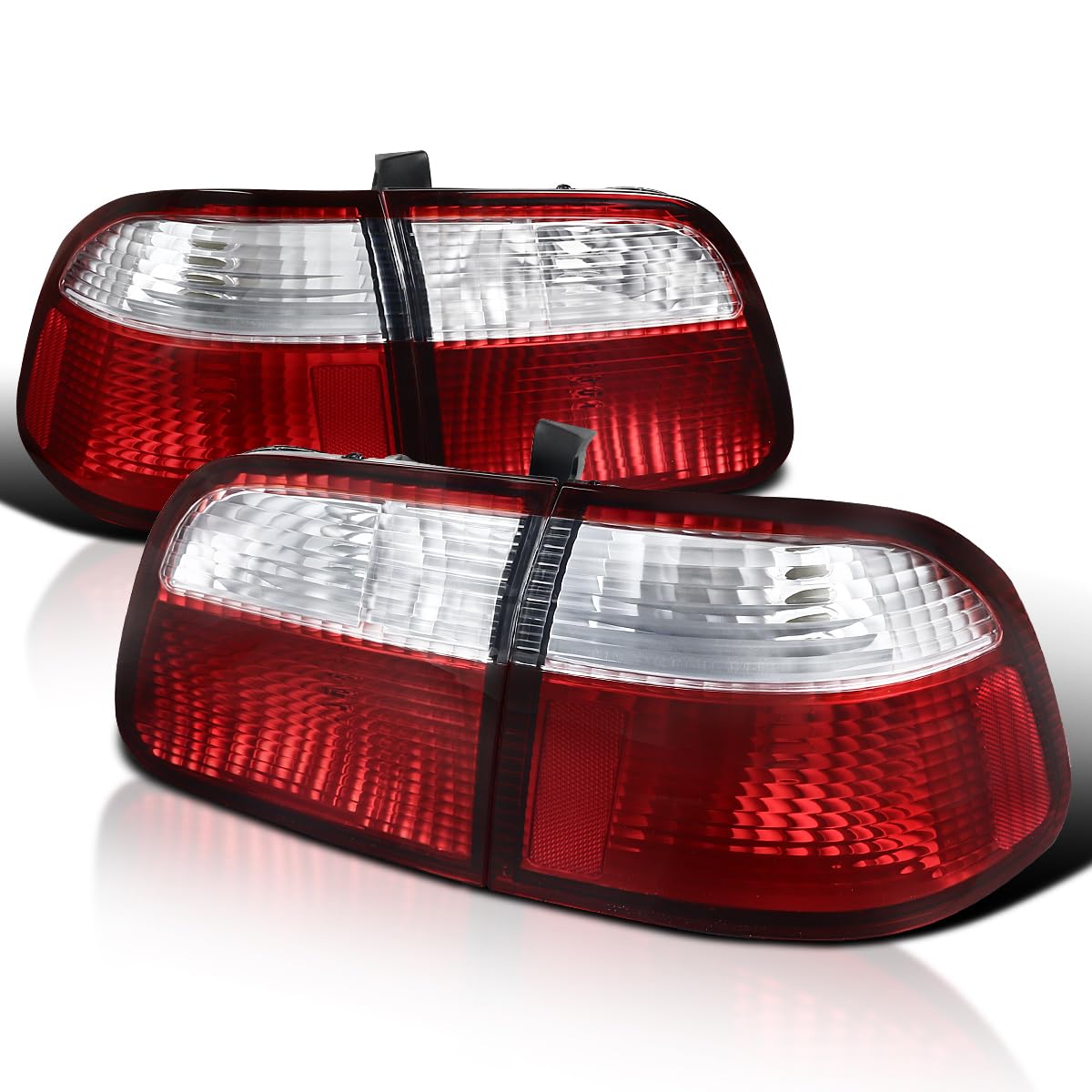 Red Tail Lights SPEC-D TUNING Compatible with 1999-2000 Honda Civic 4 Door Sedan Left & Right Pair Assembly