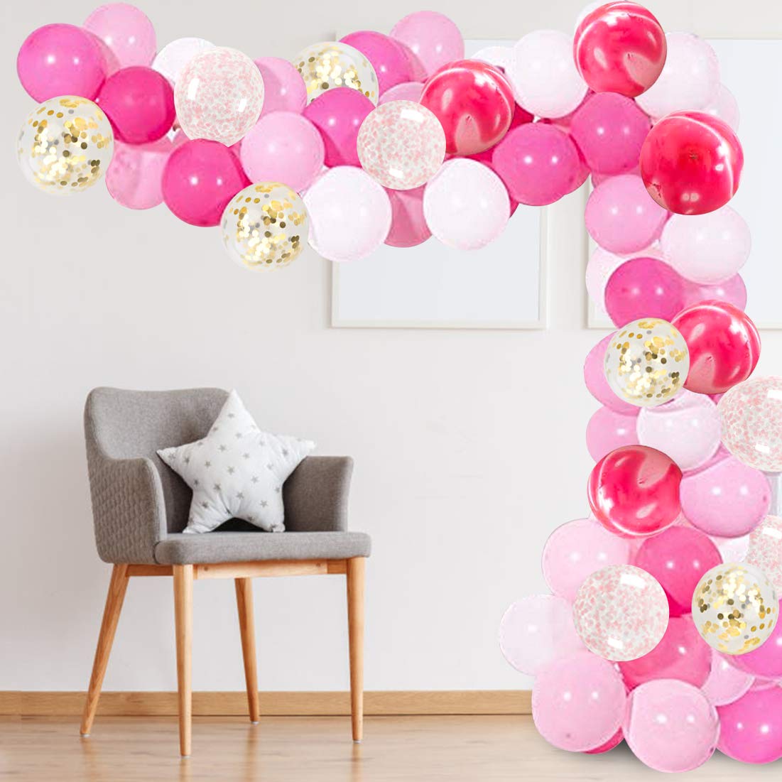 Balloon Garland Arch Kit Pink 82 Pack for Baby Shower Birthday Party Wedding Valentines Day Decoration