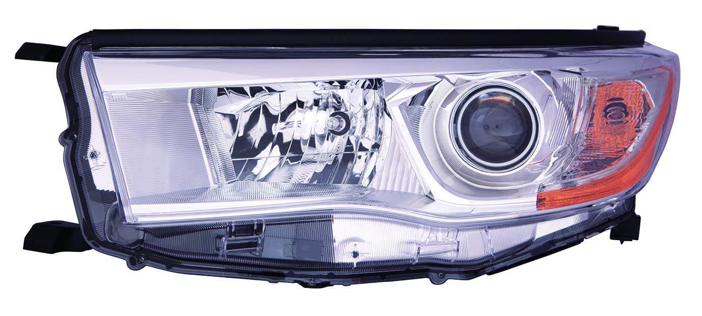 Headlight Assembly for Toyota Highlander Hybrid 14-15 without Smoked Chrome Accent LH USA Driver Side CAPA