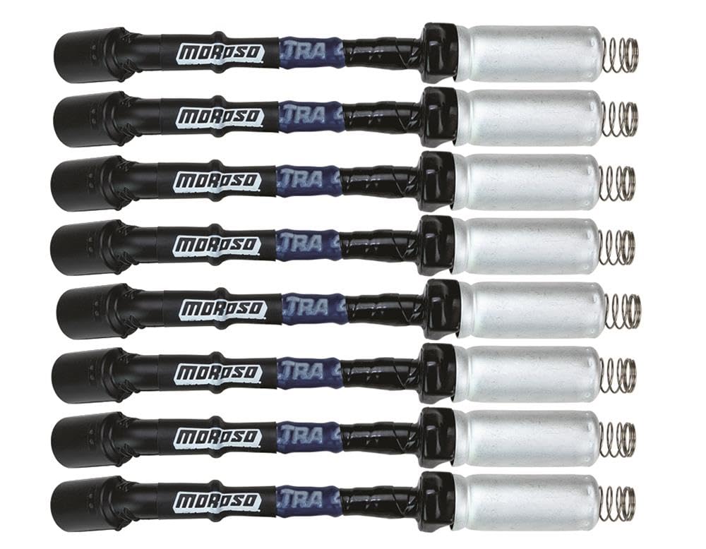 Moroso Blue 73673 Ultra 40 Spark Plug Wire Set, Fits Small Block Ford 351W, 135 Degree Plug Ends, HEI Distributor