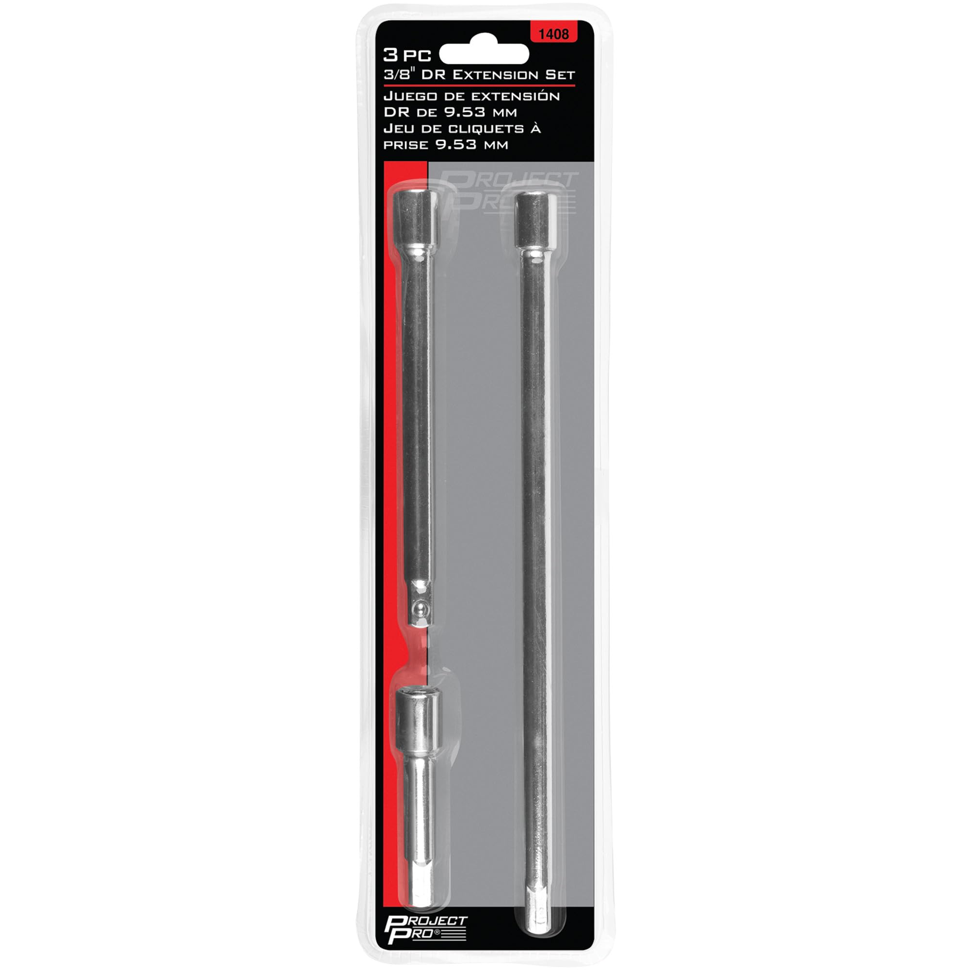 1408 Performance Tool Extension Set, 3 Piece (3/8-Inch Dr.) with 3-Inch, 6-Inch, and 10-Inch Extension - Made of Alloy Steel