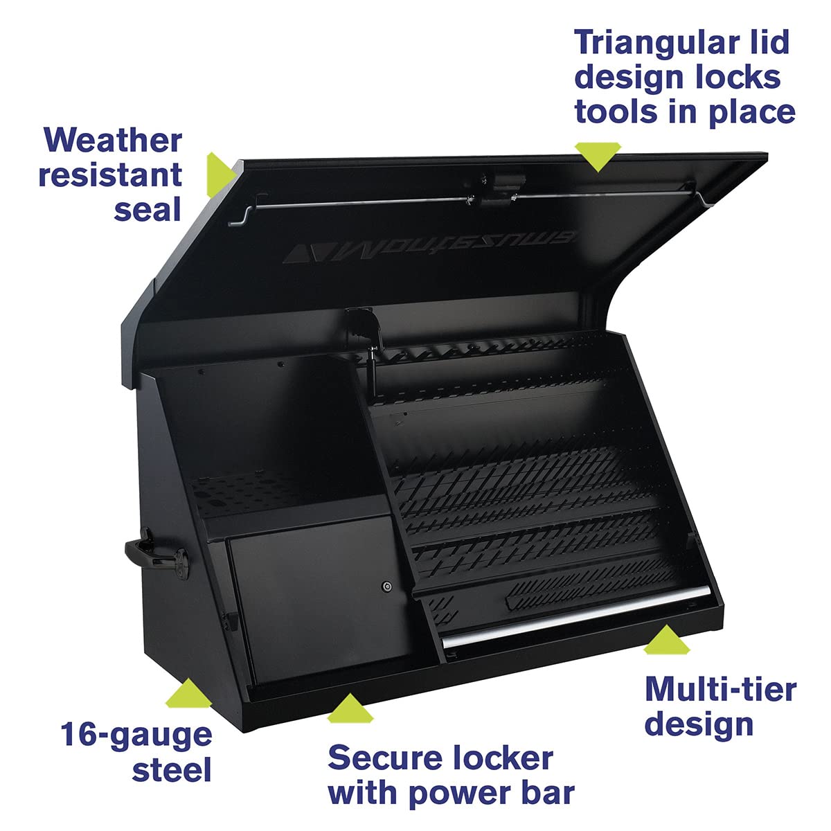 41" x 18" Heavy Duty Steel Toolbox Montezuma (steel, flat black)