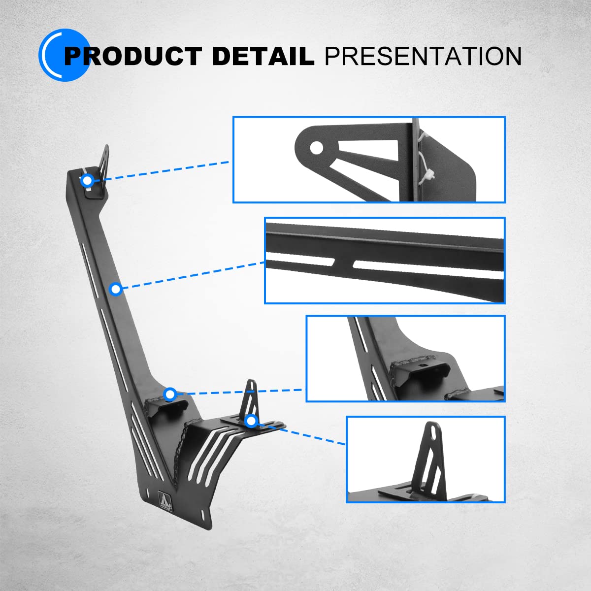 Light Bar Mounting Brackets NIXON OFFROAD Heavy Duty Steel Front Windshield Frame A-Pillar Fit for 2018-2026 Jeep Wrangler JL/JLU & 2019-2026 Jeep Gladiator JT W