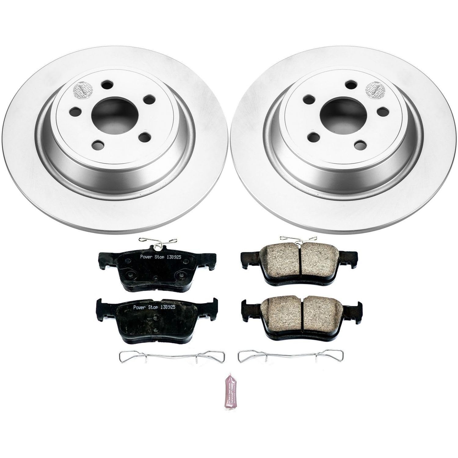 Power Stop Coated Brake Rotor and Ceramic Brake Pads CRK7144- Rear For Lincoln MKX 2016-2018, Lincoln MKZ 2017-2020 [Model Specific]