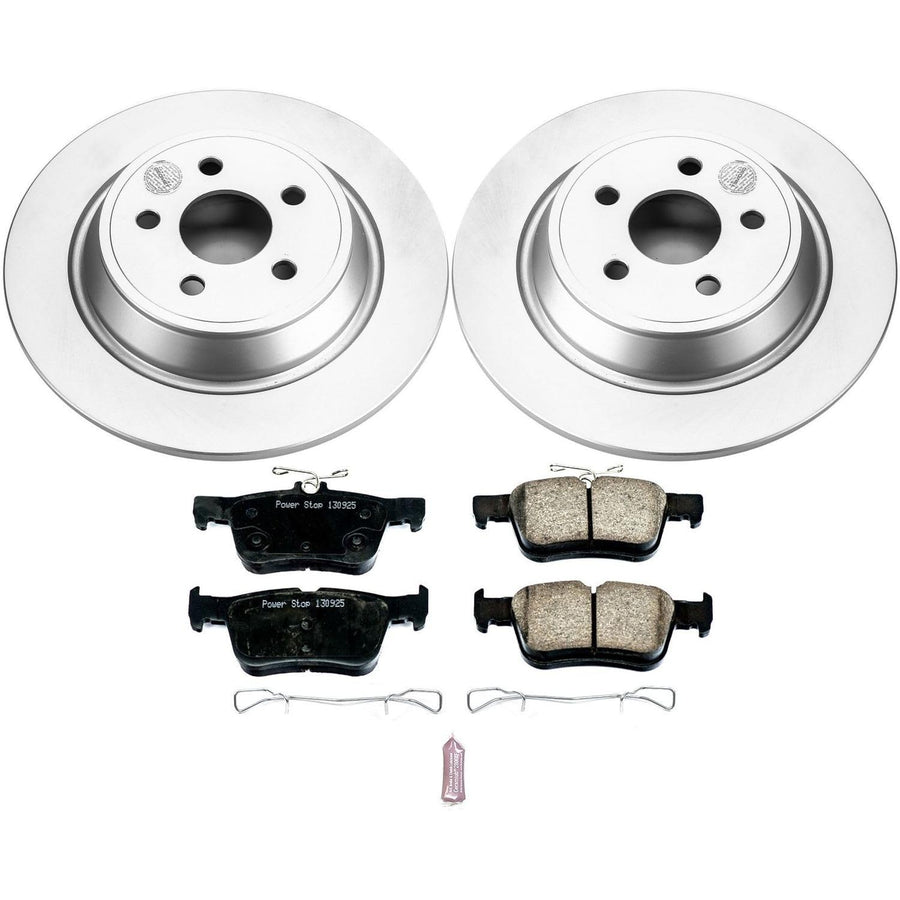 Power Stop Coated Brake Rotor and Ceramic Brake Pads CRK7144- Rear For Lincoln MKX 2016-2018, Lincoln MKZ 2017-2020 [Model Specific]