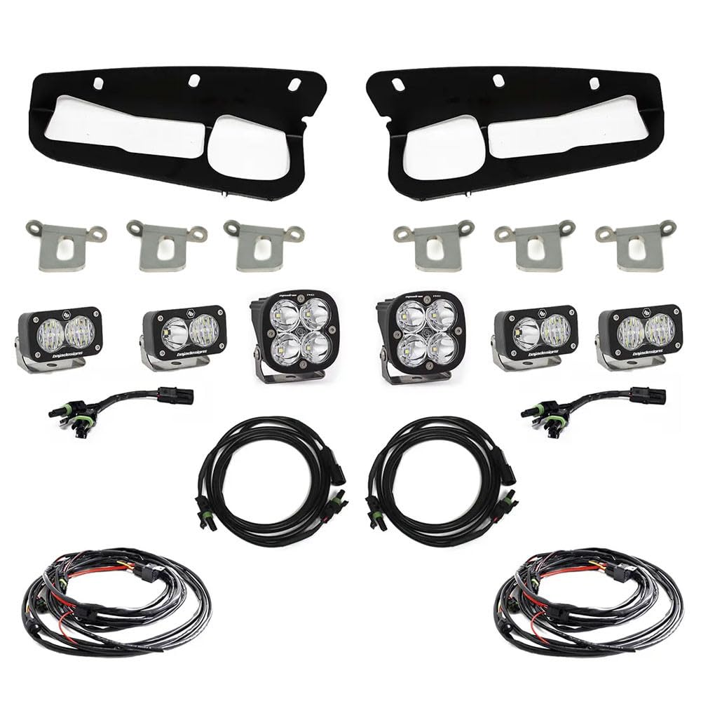 Baja Designs Fog Pocket Kit - Squadron Pro/S2 Sport '21-22 Bronco (Multi-Pattern; Clear; Upfitter Wiring)
