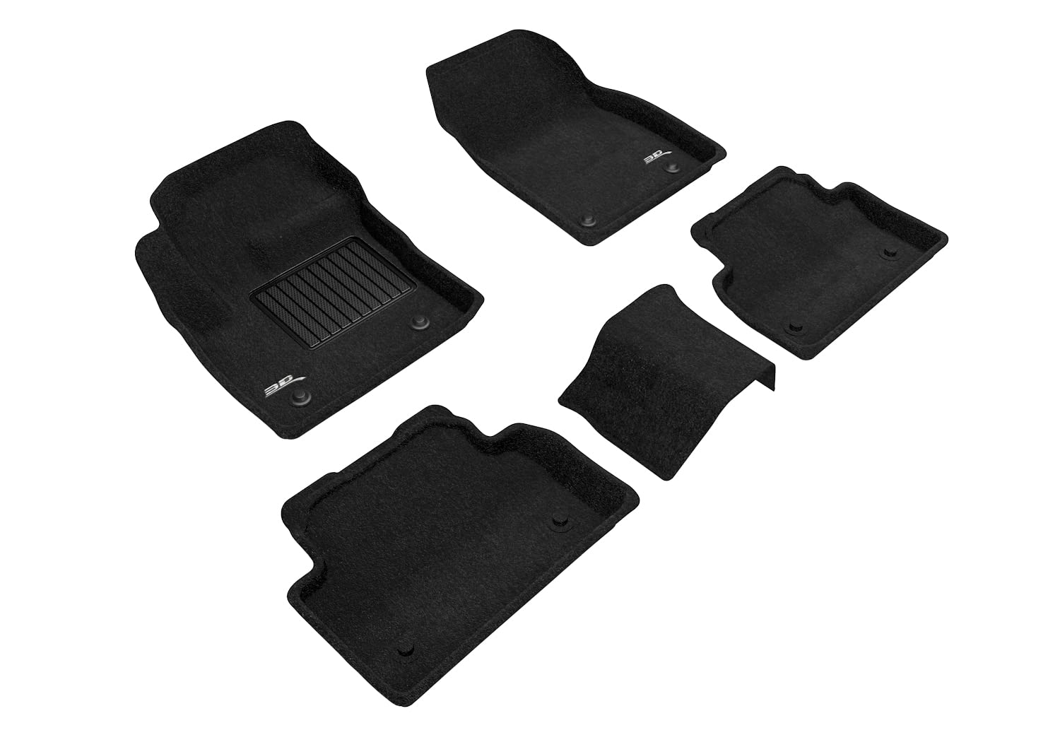 3D MAXpider Elegant Custom Fit Floor Mat (Black) for 2018-2020 Jaguar E-PACE - 1ST Row 2ND Row