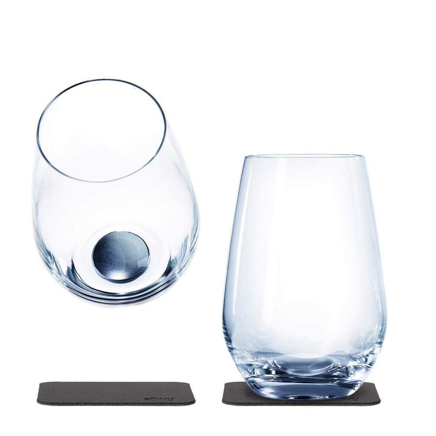 silwy Magnetic System, Integrated Magnet Crystal Glasses and Metallic Coasters – Non-Slip Camping Glasses, Boat Yacht Accessories // longdrink