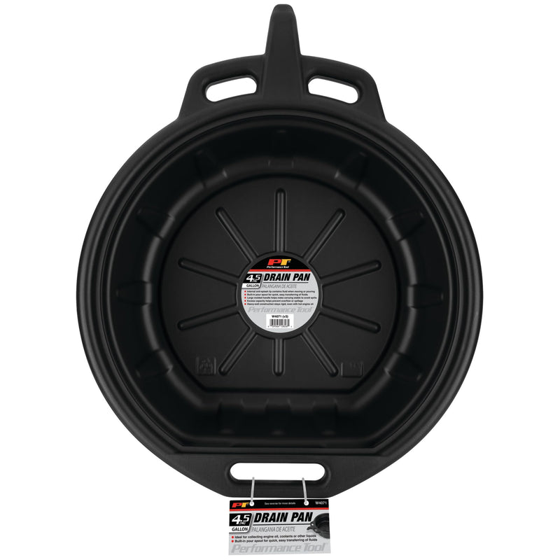 W4071 Performance Tool Black Oil Drain Pan (4.5 gallon)
