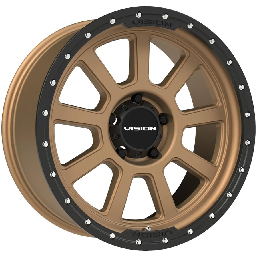 350 OJOS Vision Custom Wheel - 17x9, 12 Offset, 5x150 Bolt Pattern, 110.2mm Hub - Bronze with Black Lip Rim