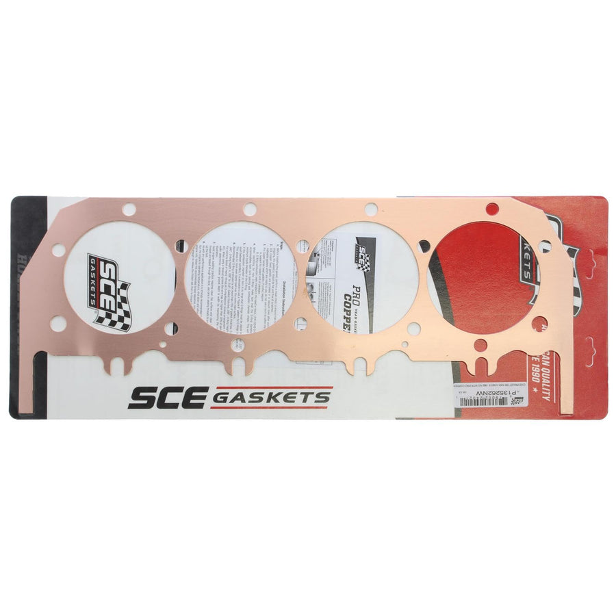 Cylinder Head Gasket, SCE Pro Copper, 4.520 in Bore, 0.062 in Compression Thickness, Copper, Big Block Chevy, Each