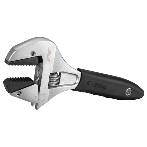 8 In. Performance Tool W30625 Ratcheting Adjustable Wrench - Sliding Jaw, Adjustable, Chrome Vanadium Directional Teeth, Black