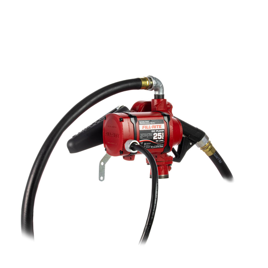 Fill-Rite 25 GPM Fuel Transfer Pump with Nozzle - Energy-Efficient 12/24V DC Fuel Transfer Pump for non stop Operation - Red - NX25-DDCNB-AA