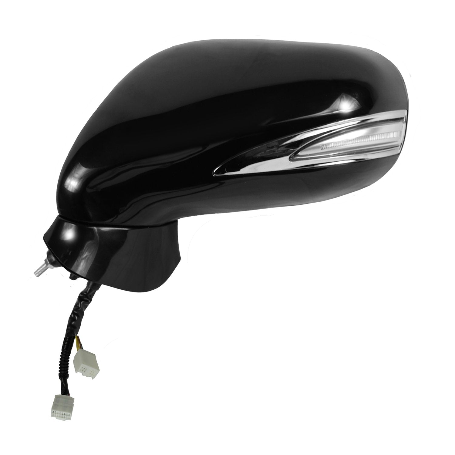 Fit System Driver Side Mirror for IS250 Sedan Lexus, IS350 Sedan, Black w/PTM Cover, w/Turn Signal, Memory, Puddle lamp, w/Luxury Sport pkg, Foldaway, w/o dimming, Heated Power