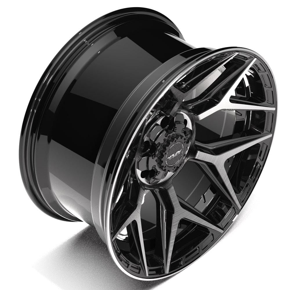 4PLAY 20 Inch Wheels Rim 4P06 Fits 6x135 & 6x139.7 20x10 Gloss Black Brushed with Tinted Clear (1)