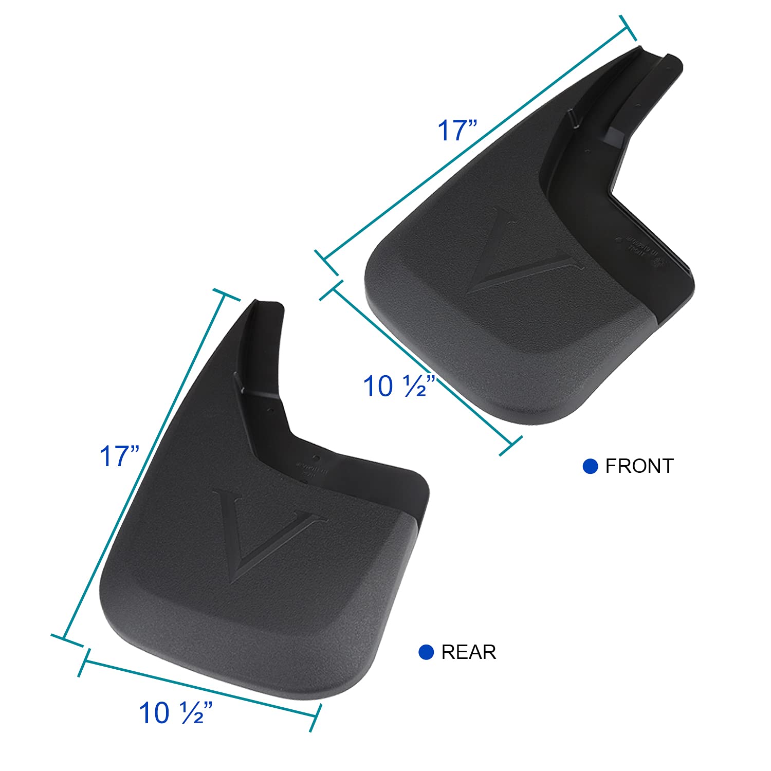 4PC Spec-D Tuning Splash Guard Mud Flaps w/o Wheel Lip Front + Rear Compatible with 2014-2018 Chevy Silverado