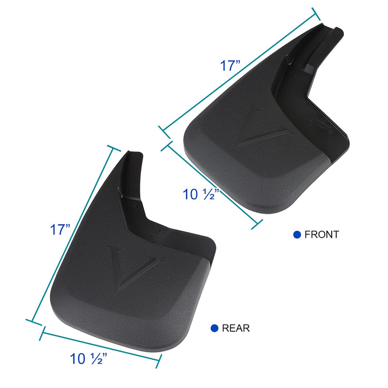 4PC Spec-D Tuning Splash Guard Mud Flaps w/o Wheel Lip Front + Rear Compatible with 2014-2018 Chevy Silverado