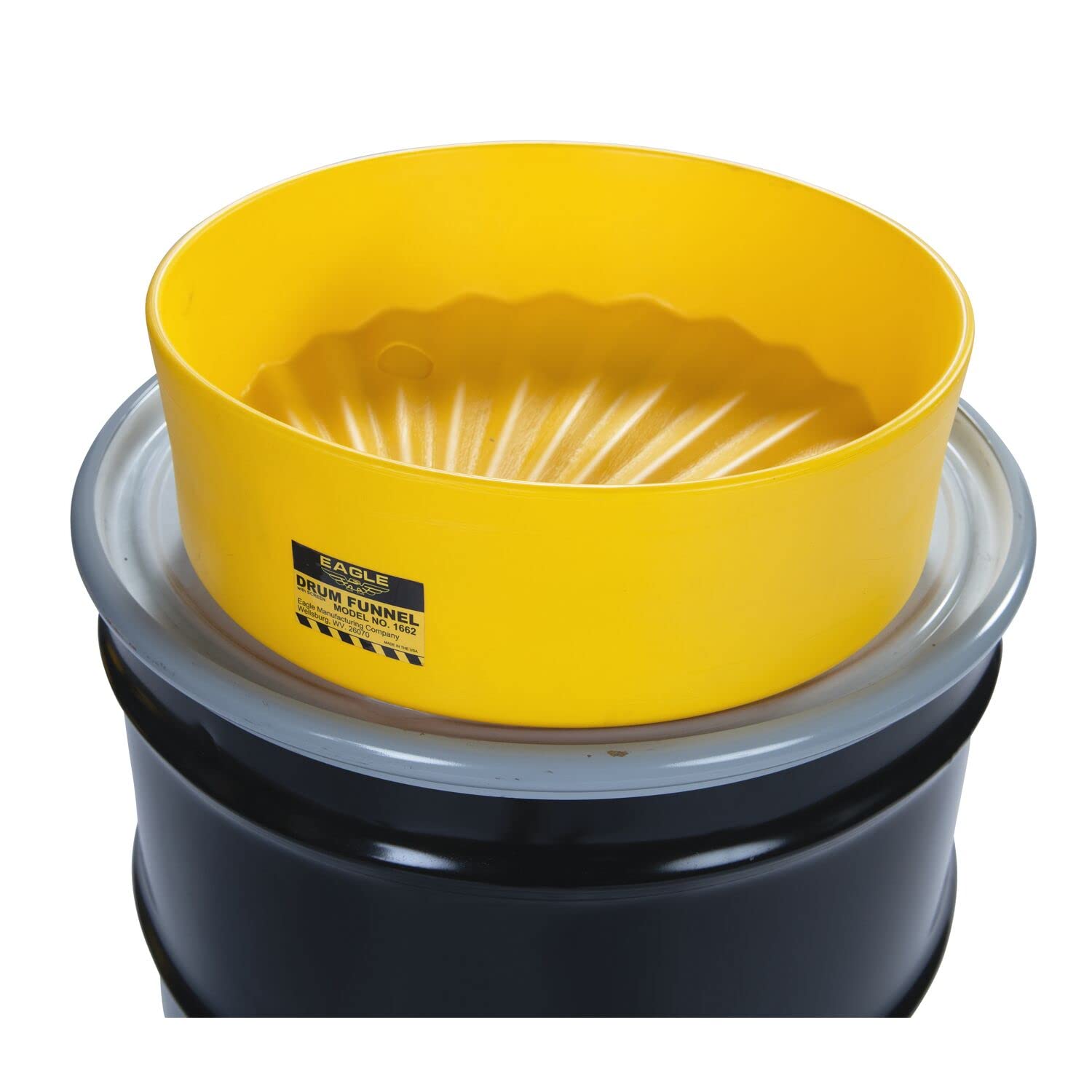 1662 Eagle Drum Funnel with Brass Screen, 18" Diameter x 7" Height, Yellow