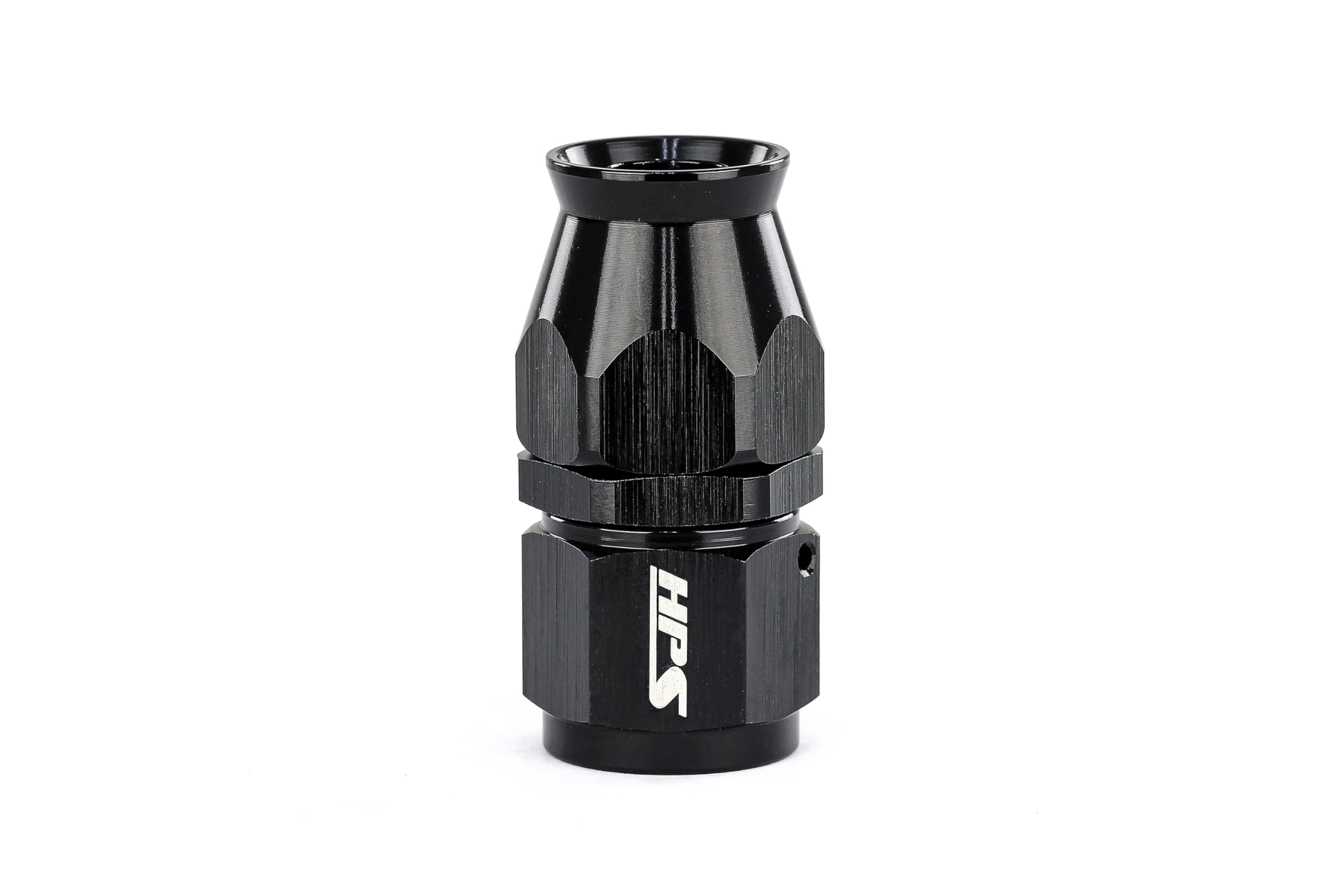 350-0010 HPS 350 Series Aluminum Hose End Fitting for Stainless Steel Reinforced PTFE Flex Hose, Fitting Size: AN-10, Angle: Straight, Black