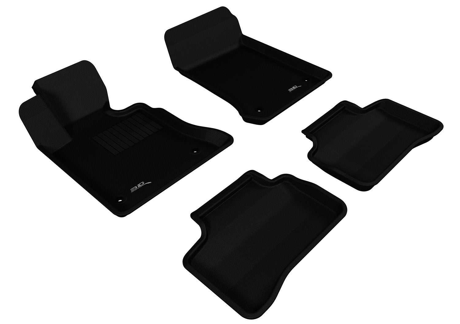 3D MAXpider Kagu Custom Fit Floor Mat (Black) Compatible with Mercedes-Benz GLK 350 (X204) 2013-2015 - Full Set