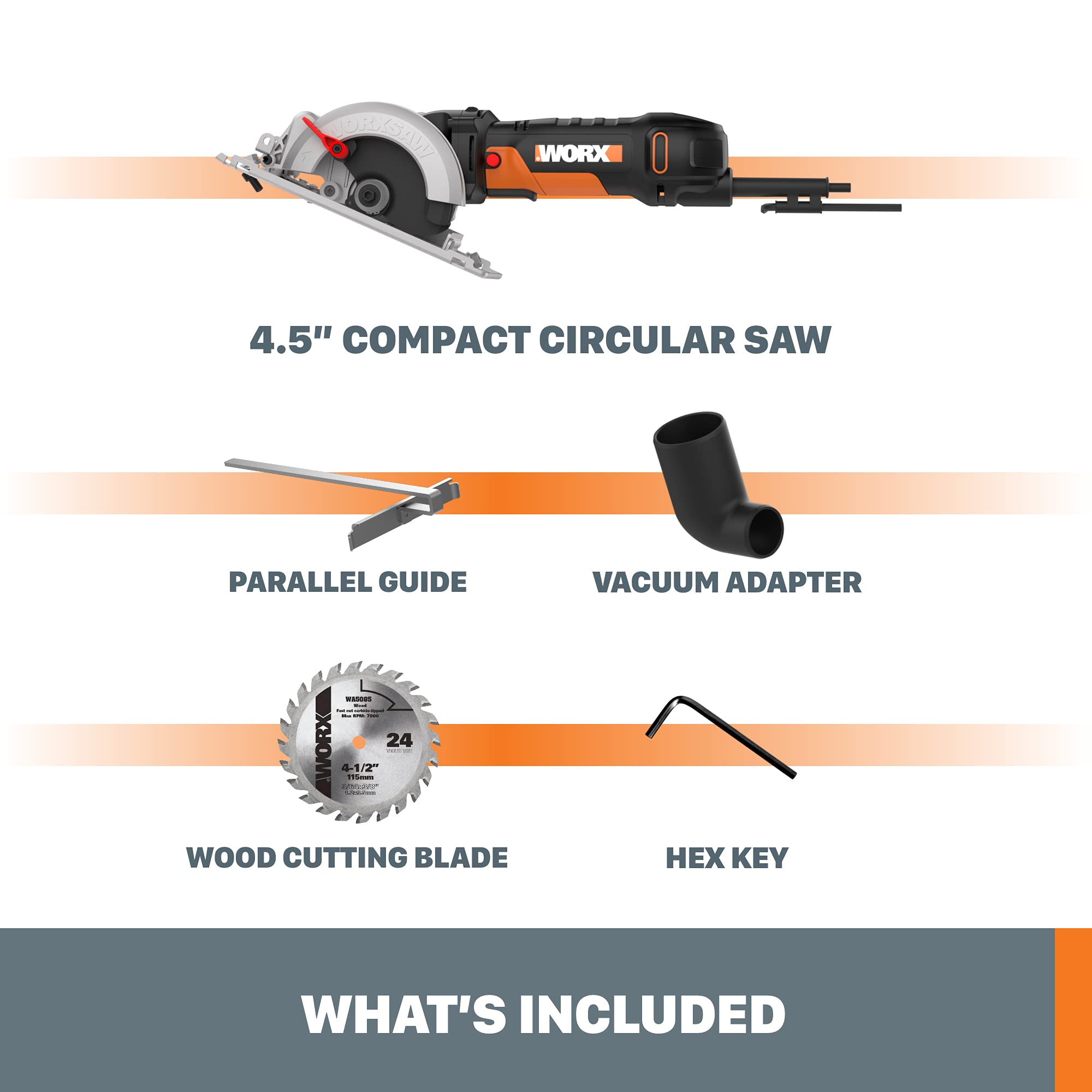 WORXSAW 4.5 Amp Worx WX439L 4.5" Electric Compact Circular Saw