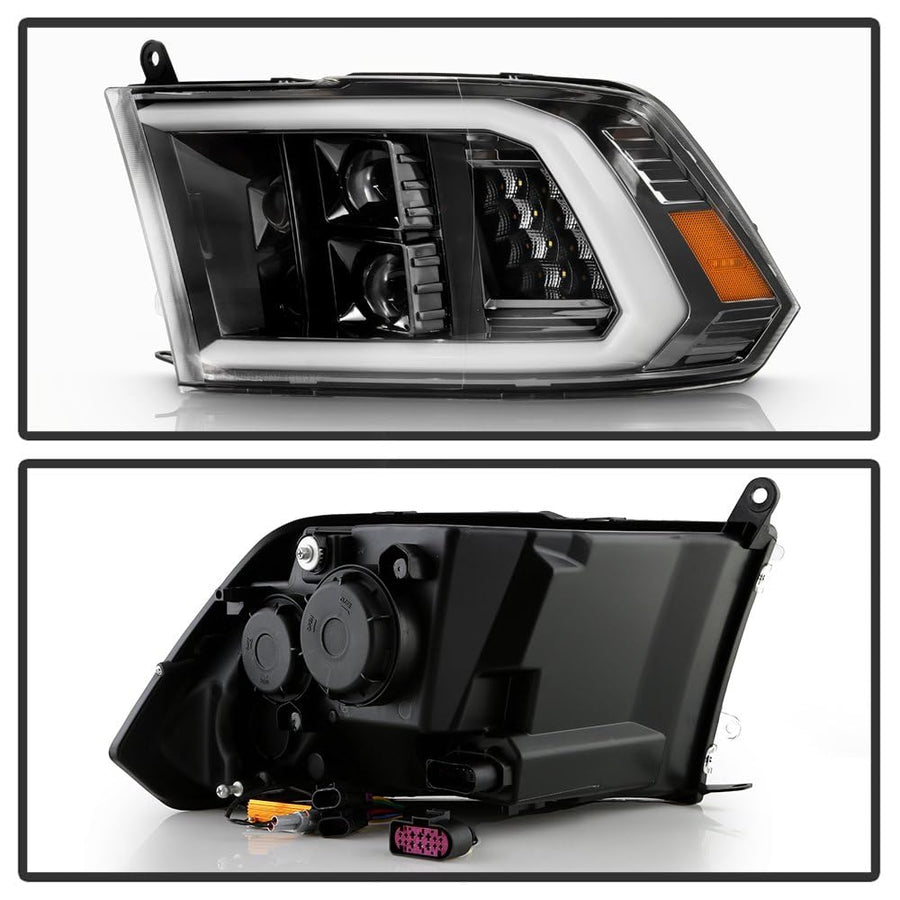 Dodge Ram 09-18 1500~3500 Spyder (xTune) LED DRL/Halogen Projector Headlights - Low Beam-H7(Included) ; High Beam-H7(Included) ; Signal-LED - Chrome