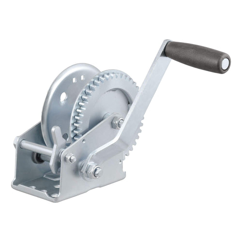 CURT Manual Hand Crank Boat Trailer Winch, 1,200 lbs Capacity, 7-1/2-Inch Handle, 4.2:1 Gear Ratio