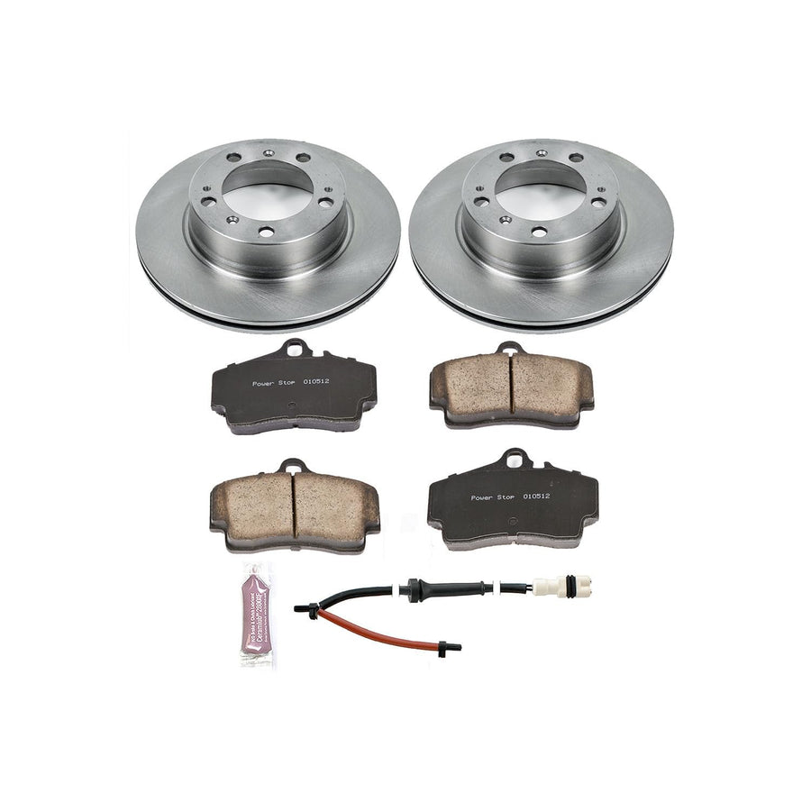 Power Stop Autospecialty KOE857 Rear Replacement Brake Kit-OE Brake Rotors & Ceramic Brake Pads For Porsche Boxster 1997-1999 [Model Specific]
