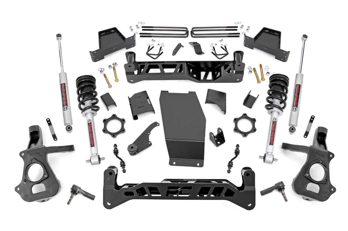 7" Rough Country Lift Kit with N3 Loaded Struts/N3 Rear Shocks for Chevy Silverado & GMC Sierra 1500 (2014-2018 w/Stock Steel Cast Control Arms)