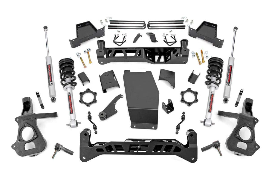 7" Rough Country Lift Kit with N3 Loaded Struts/N3 Rear Shocks for Chevy Silverado & GMC Sierra 1500 (2014-2018 w/Stock Steel Cast Control Arms)