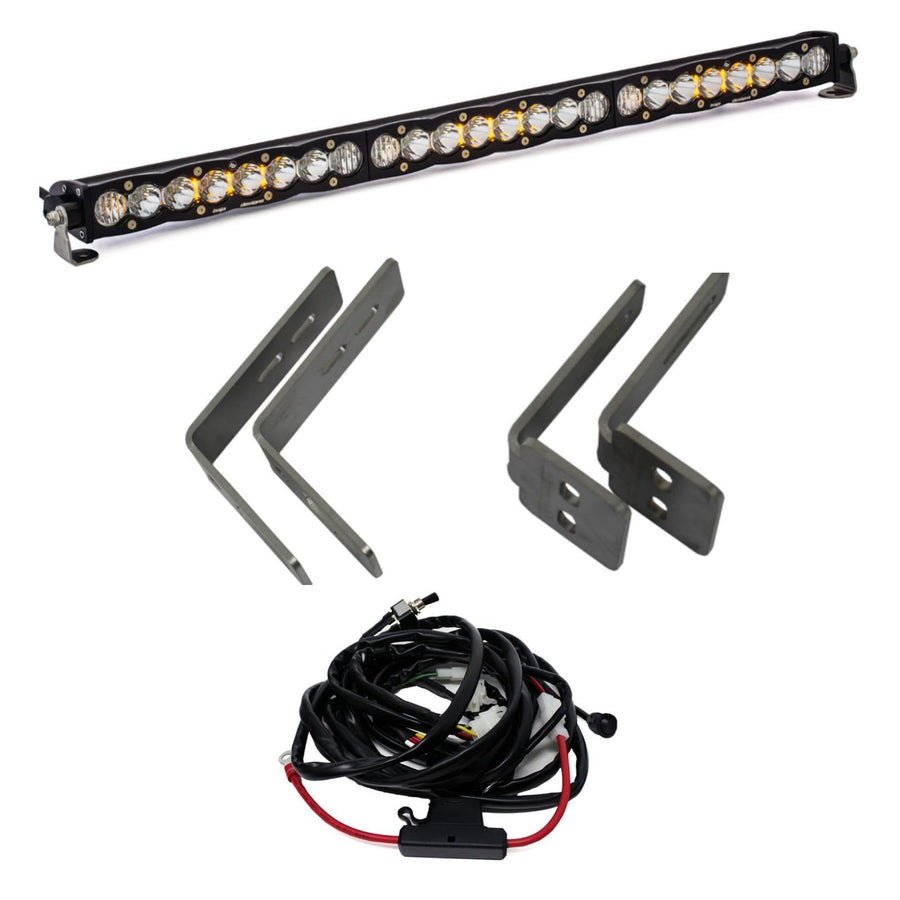 30-inch Baja Designs S8 LED Bar Upper Grille Light Kit for Ford F-250/350 Super Duty 2011-16 Truck (Driving/Combo; Clear)