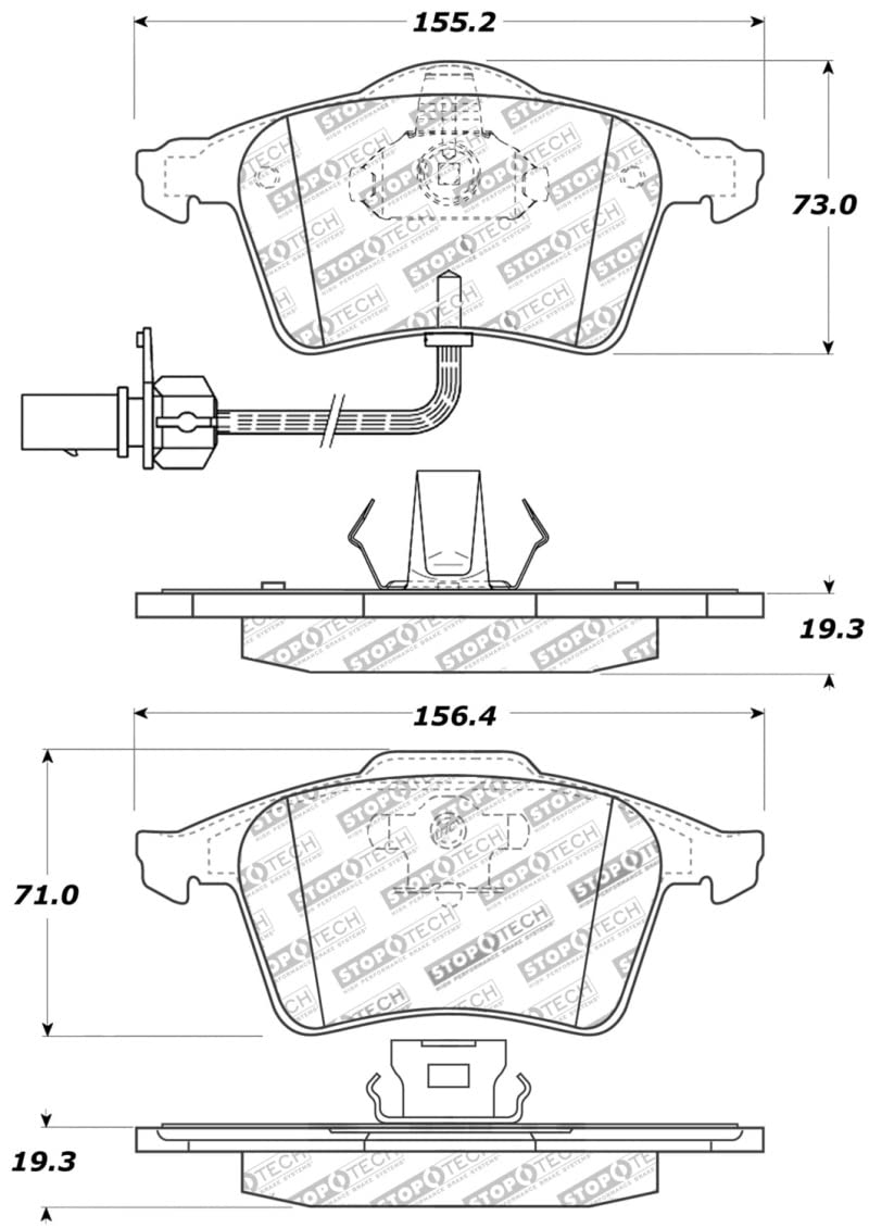 Sport Brake Pads StopTech 309.09151 with Shims and Hardware