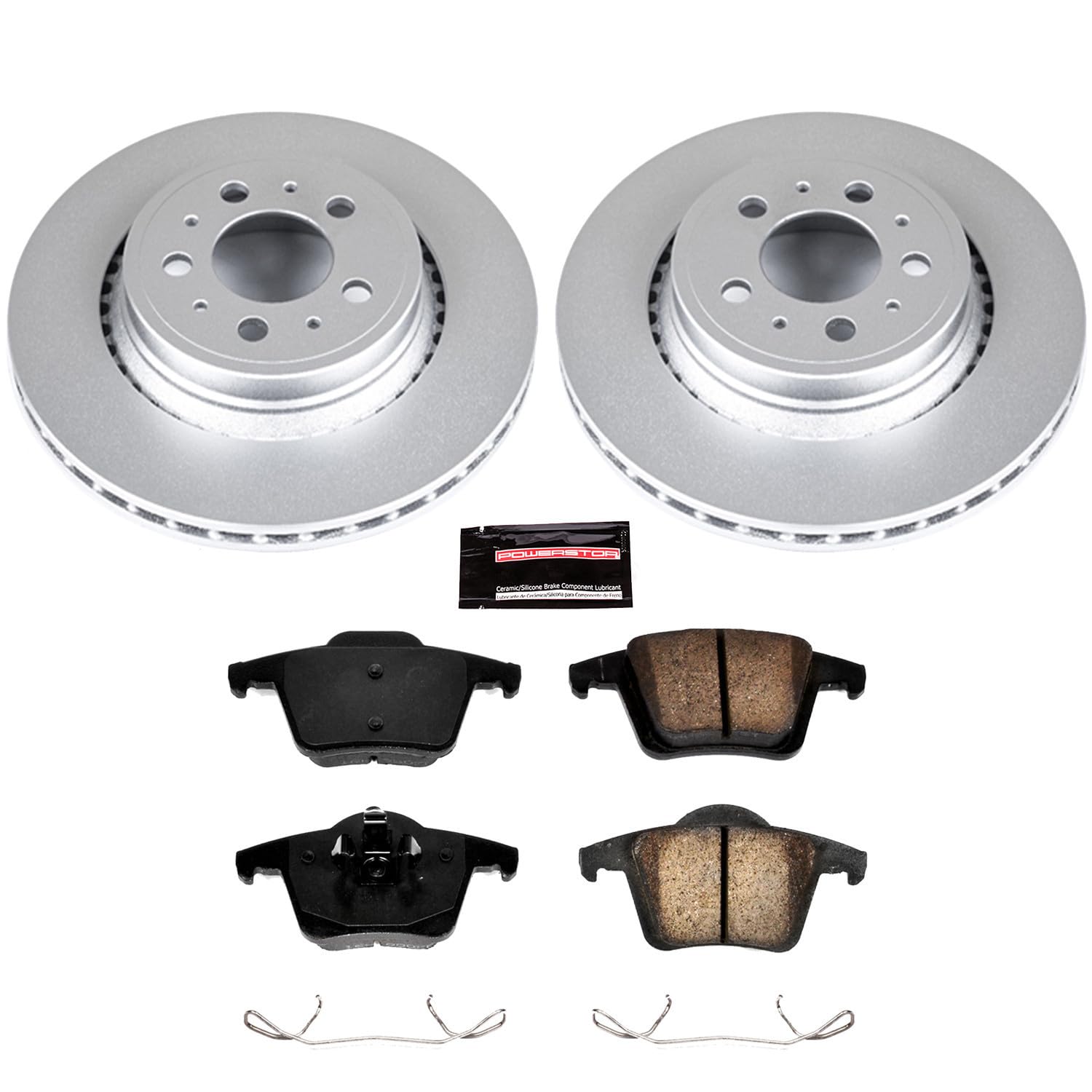 Power Stop Rear CRK3039 Z23 Evolution Geomet Coated Brake Kit For Volvo XC90 2003-2014 [Model Specific]