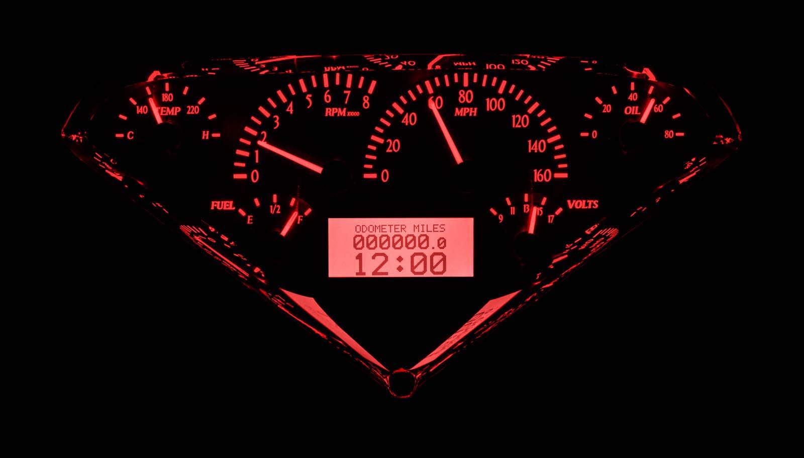 Silver Face 55-59 Chevy Truck VHX System - Red Display