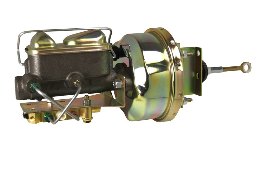 7 Inch LEED BRAKES Power Brake Booster, 1 Inch Bore Master, Bottom Mount Valve Disc/Drum (Zinc)