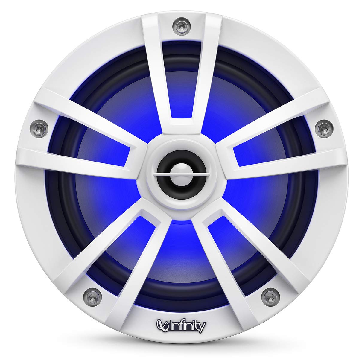 8 Inch Infinity 822MLW Marine RGB LED Coaxial Speakers - White