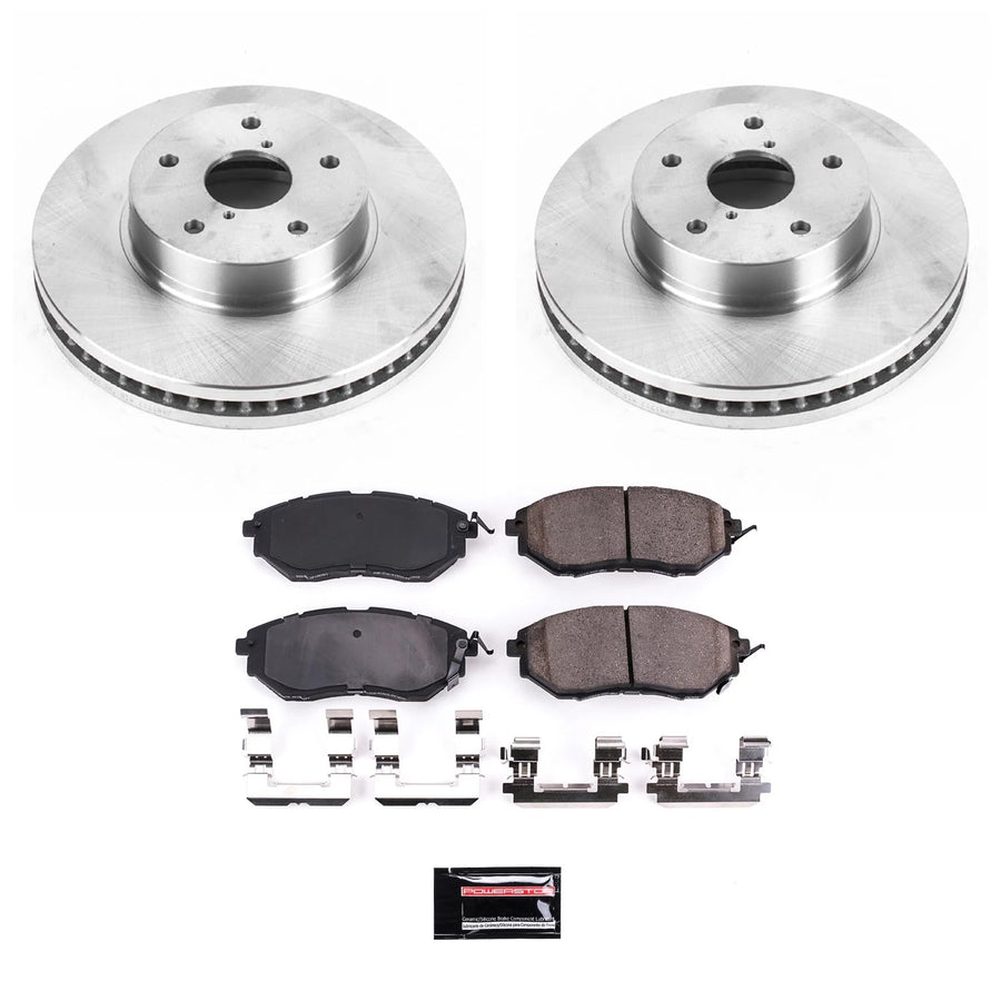 Power Stop KOE8404 Front Replacement Brake Kit-OE Brake Rotors & Ceramic Brake Pads For Subaru Legacy 2015 [Model Specific]
