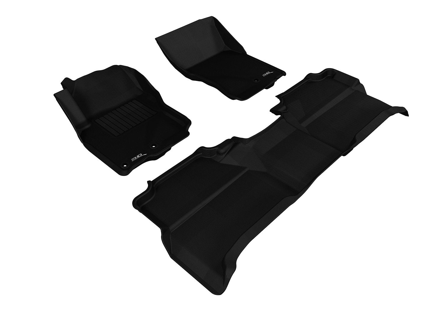3D MAXpider Kagu Custom Fit Floor Mat (Black) Compatible with Nissan Frontier Crew Cab 2005-2019 - Full Set