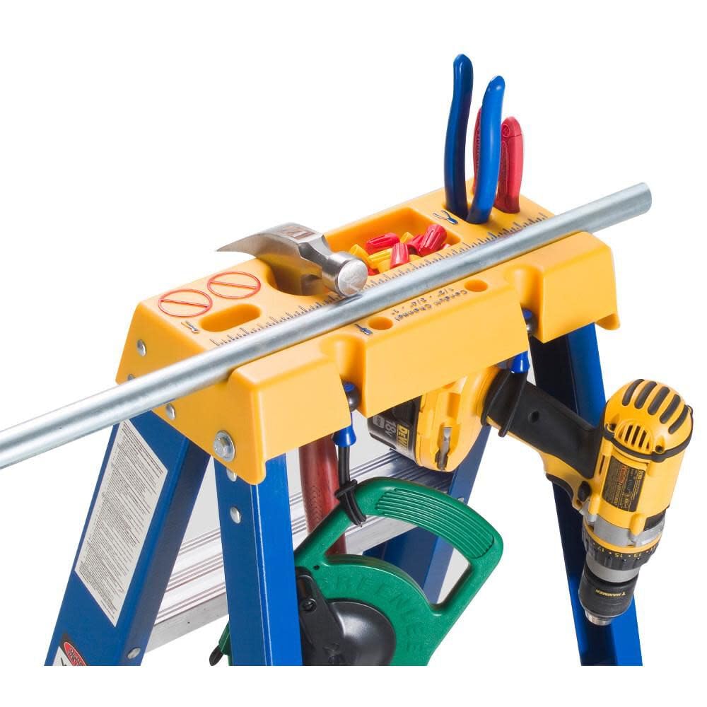 Old Blue Werner Electricians 375-Pound Duty Rating Fiberglass Stepladder/Job Station, 4-Foot