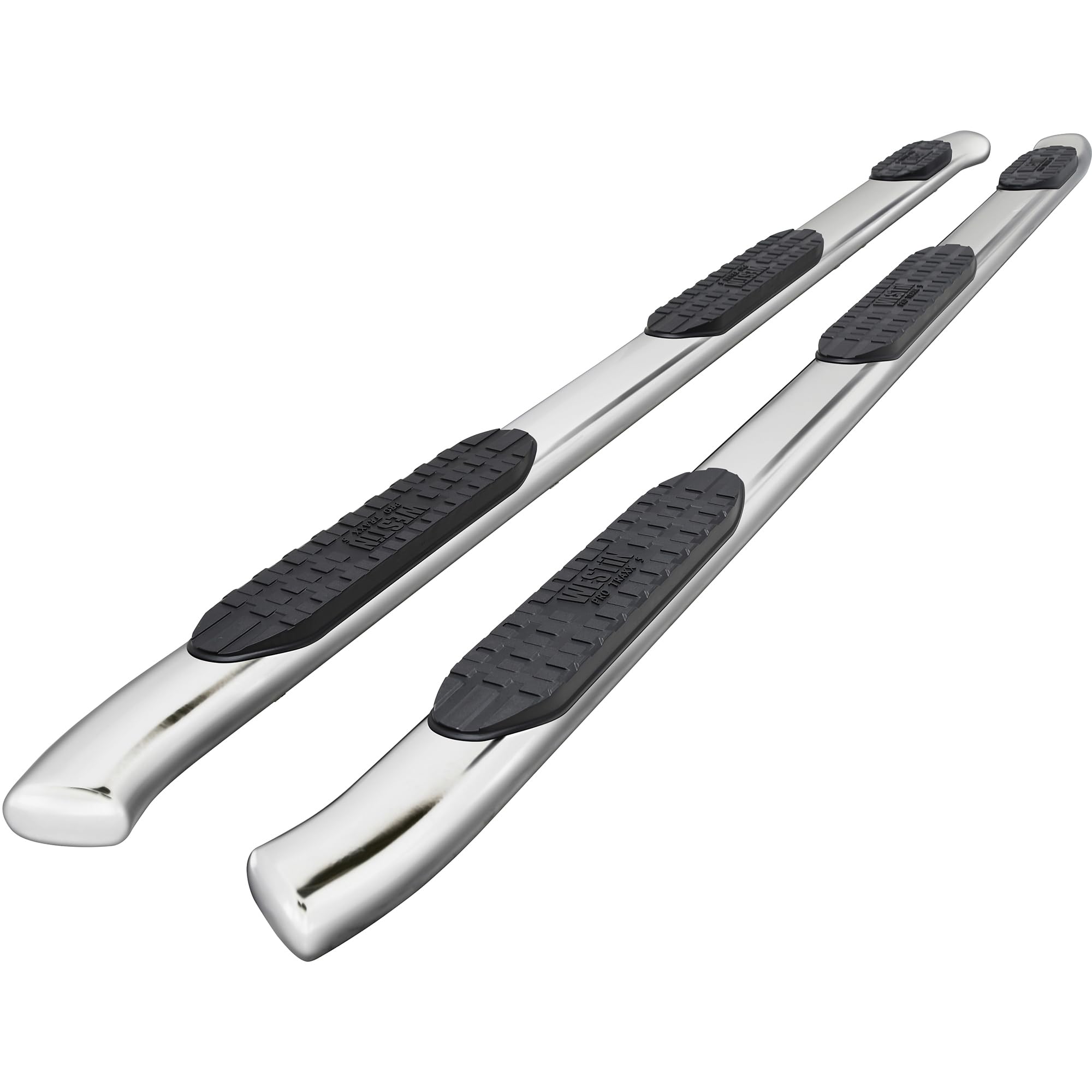 Westin PRO TRAXX 5 Oval Wheel to Wheel Nerf Bars fits 2020-2025 2500 Sierra Silverado 3500 Crew Cab 6'5" Bed Stainless Steel Pair