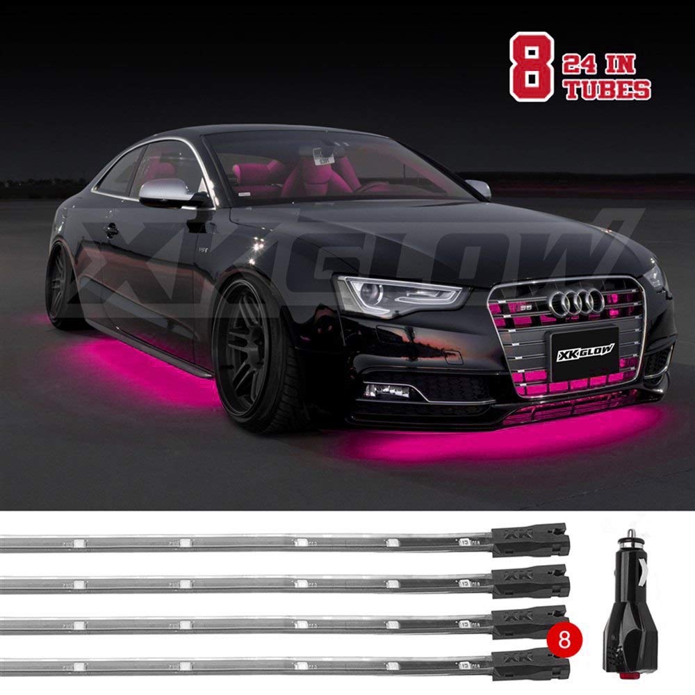 8x24 Tube Single Color UnderglowLED Accent Light XKGLOW XK041002-P Car/Truck Kit Pink
