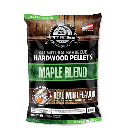All Natural Hardwood BBQ Wood Pellets (40 pound Maple Blend) for Pellet Grills and Smokers Pit Boss