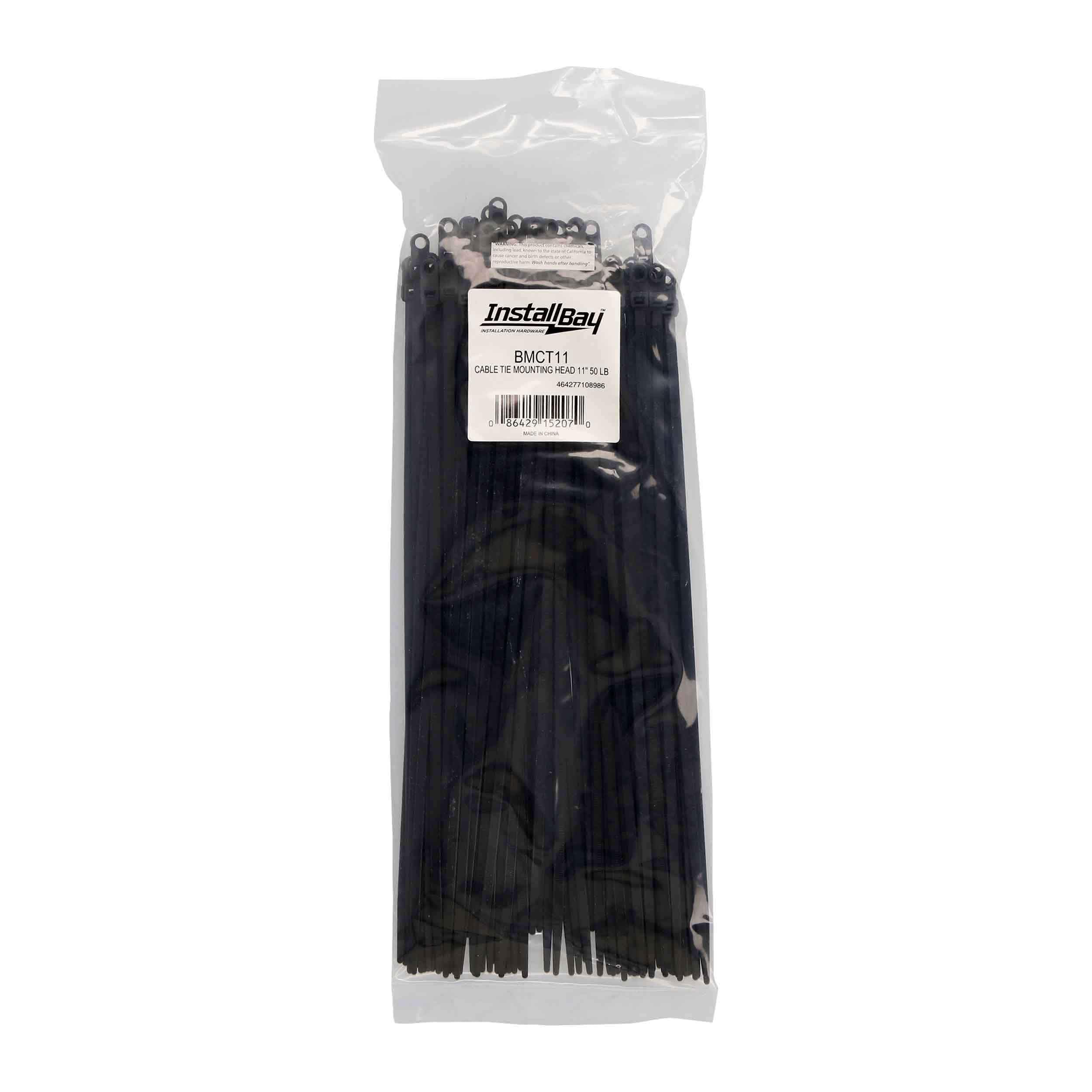 Install Bay BMCT11 Mount Black Cable Tie 11-Inch, 50-Pound (100-Pack)