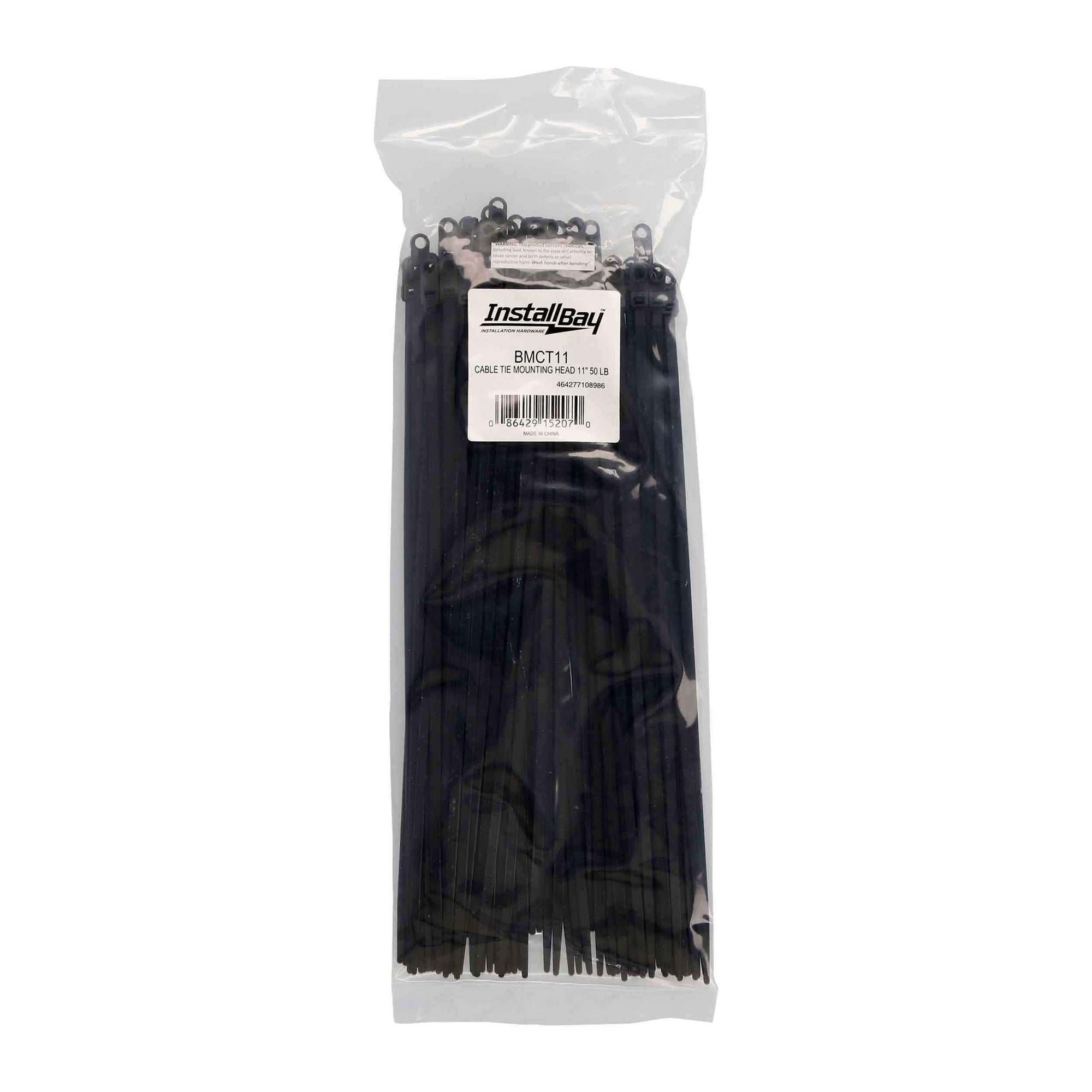 Install Bay BMCT11 Mount Black Cable Tie 11-Inch, 50-Pound (100-Pack)
