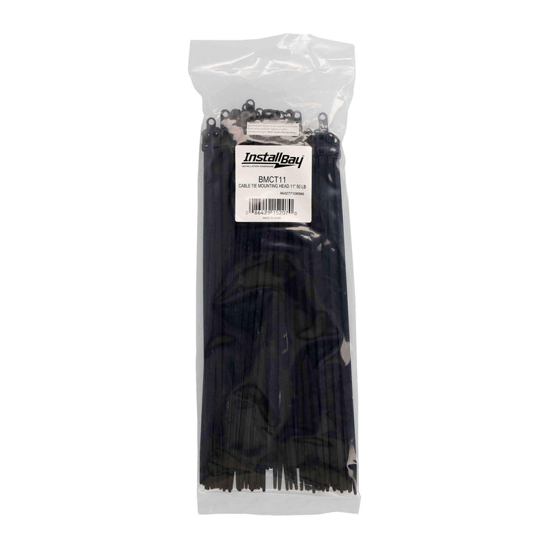 Install Bay BMCT11 Mount Black Cable Tie 11-Inch, 50-Pound (100-Pack)