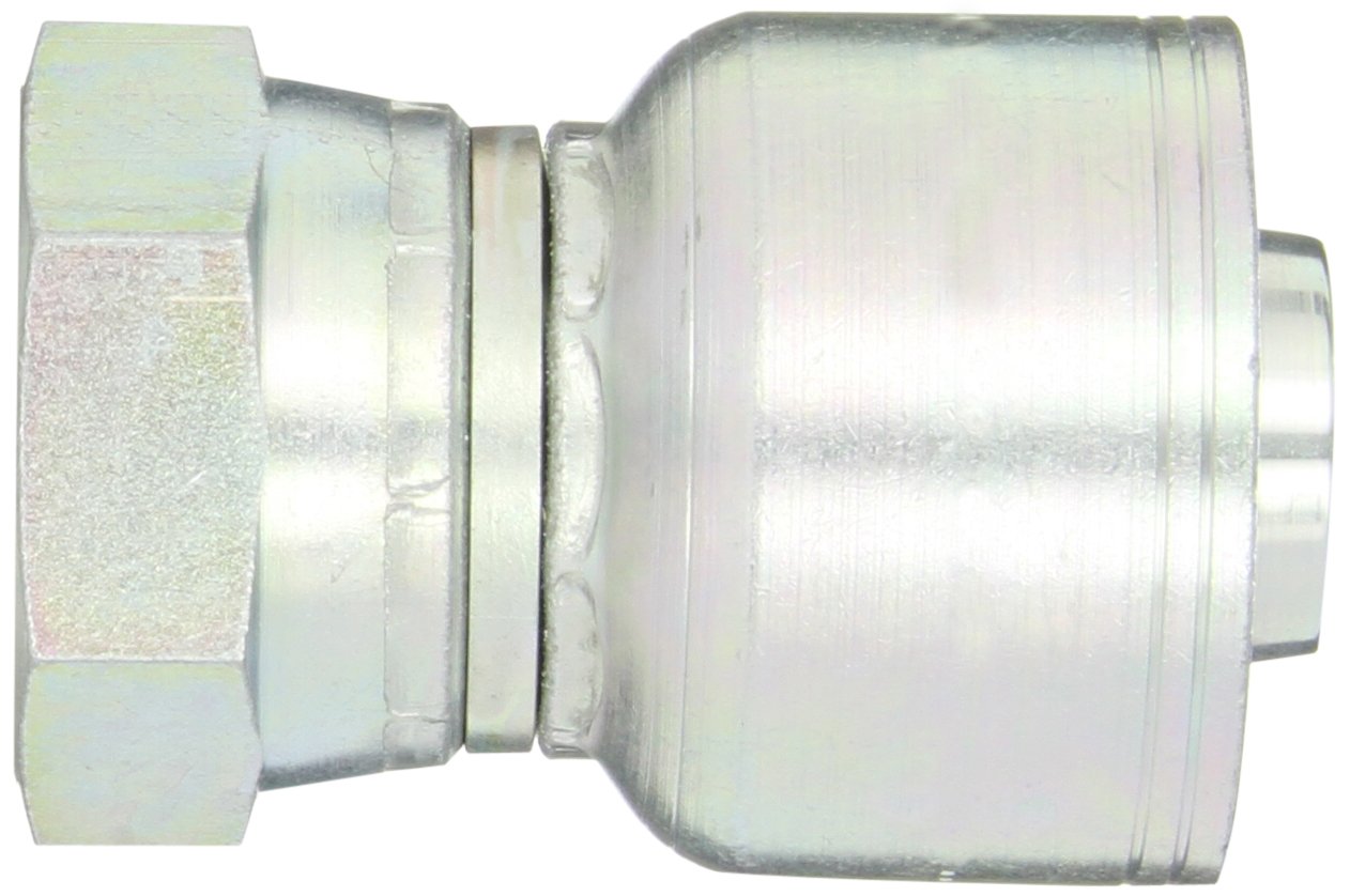 Eaton Weatherhead Low Carbon Steel 20Z-620 WeatherGRIP Hose Crimp Fitting, Straight Swivel, SAE 20 Hose Size x 1-1/4"" JIC Female