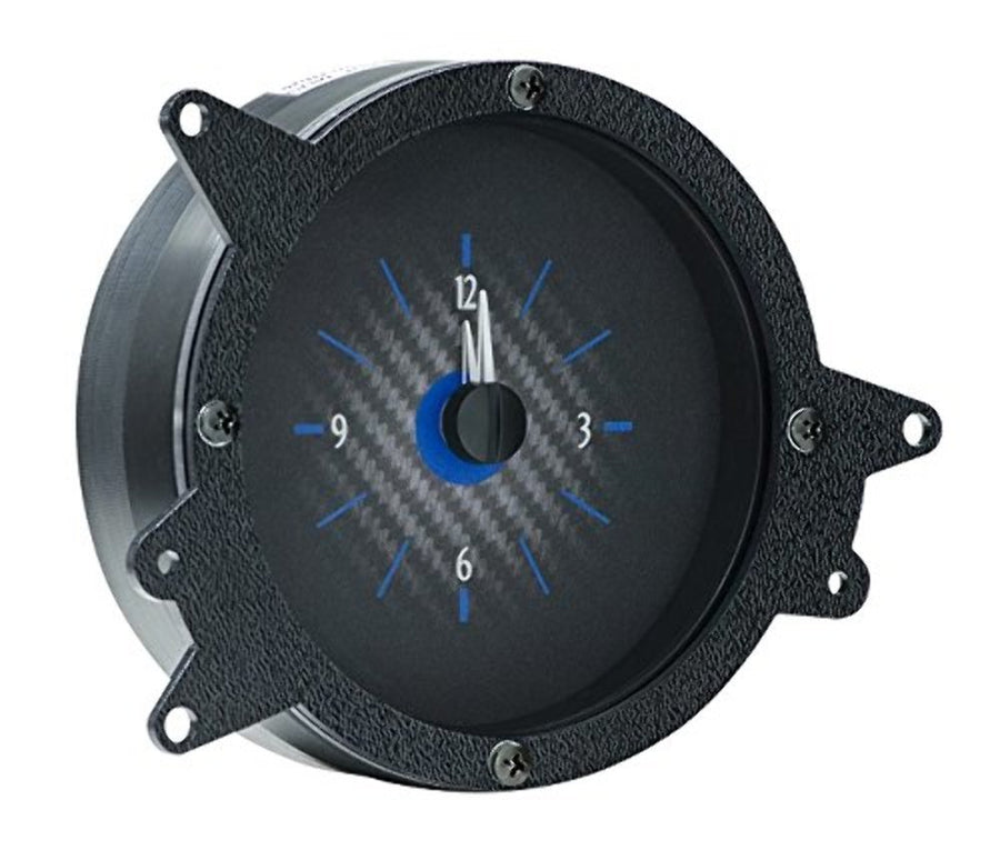 Dakota Digital VLC-69F-MUS-C-B Analog Clock Gauge Compatible with 1969 70 Ford Mustang for VHX gauges Carbon Fiber Blue Backlighting